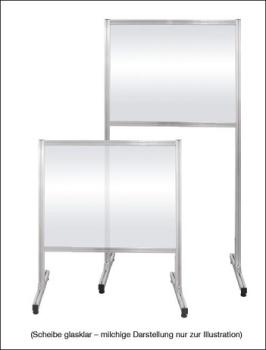 Mobile Trennwand mit Plexiglasscheibe, 1950 x 1000 mm