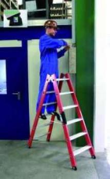 Kunststoff-Stufen-Stehleiter, 2x8 Sprossen, Länge 2,10 m