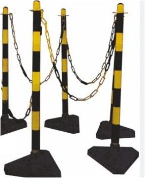 Kunststoff-Kettenständer-Set, gelb/schwarz