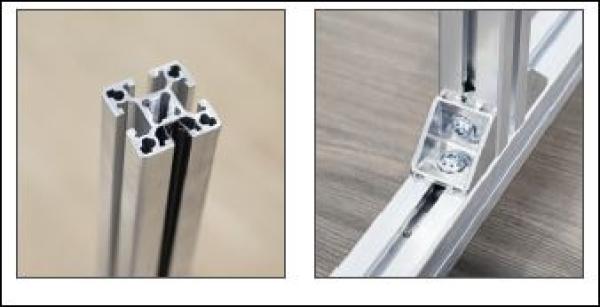 Mobile Trennwand mit Plexiglasscheibe, 1950 x 1000 mm