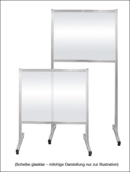 Mobile Trennwand mit Plexiglasscheibe, 1950 x 1000 mm