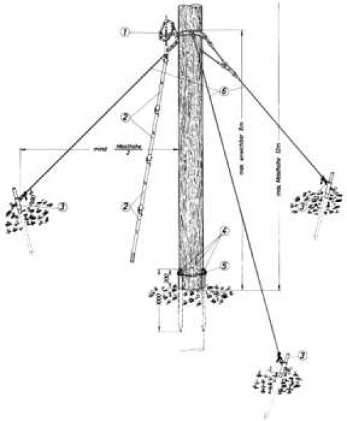Holzmast-Abspannvorrichtung