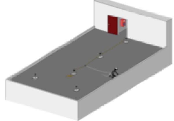 Horizontale Anschlageinrichtung nach EN 795 Klasse B + C, Typ ASK8 SK14, Seillänge 13 m